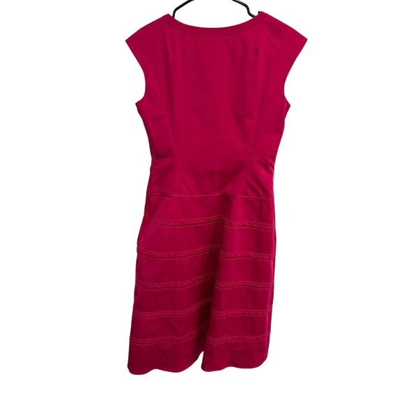 Liz Claiborne Womens Fuchsia Sleeveless A Line Dress with Bow Accent SZ 4 - Picture 2 of 9